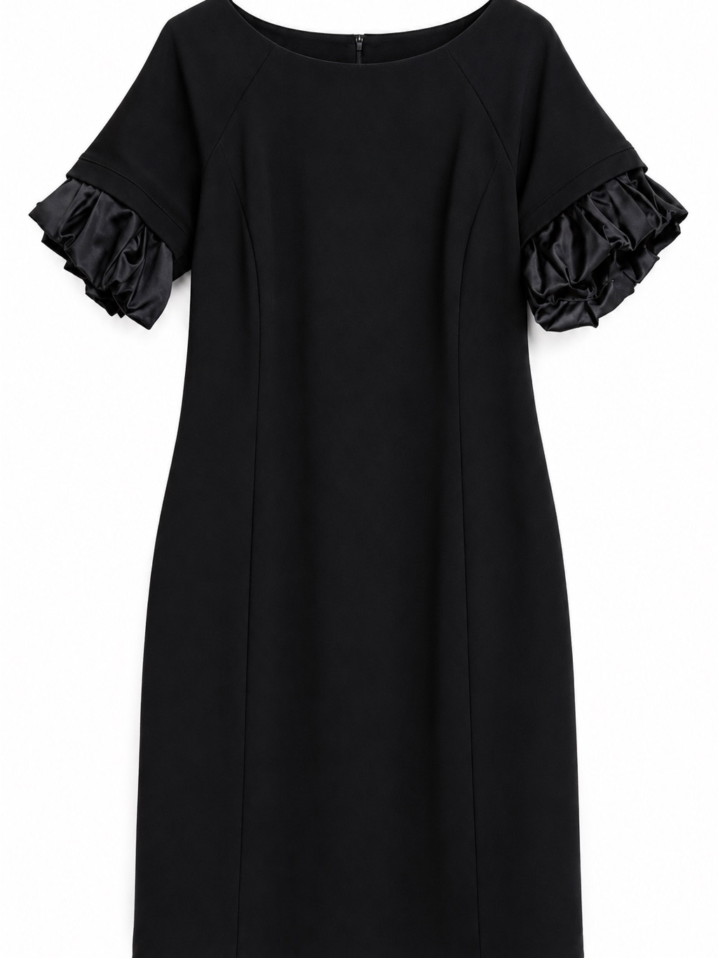David Meister Black Ruffle Sleeve Dress Size 12